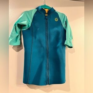 Swimsuit, swim shirt zipped jacket, size 5/6 very good condition